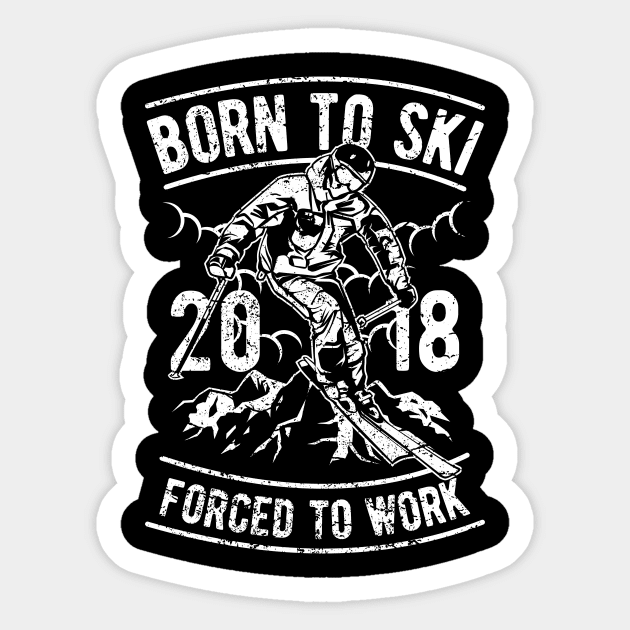 Born To Ski | Mountain Skiing Sticker by MrWatanabe